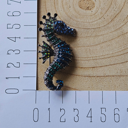 Broche - Zeepaardje blauw