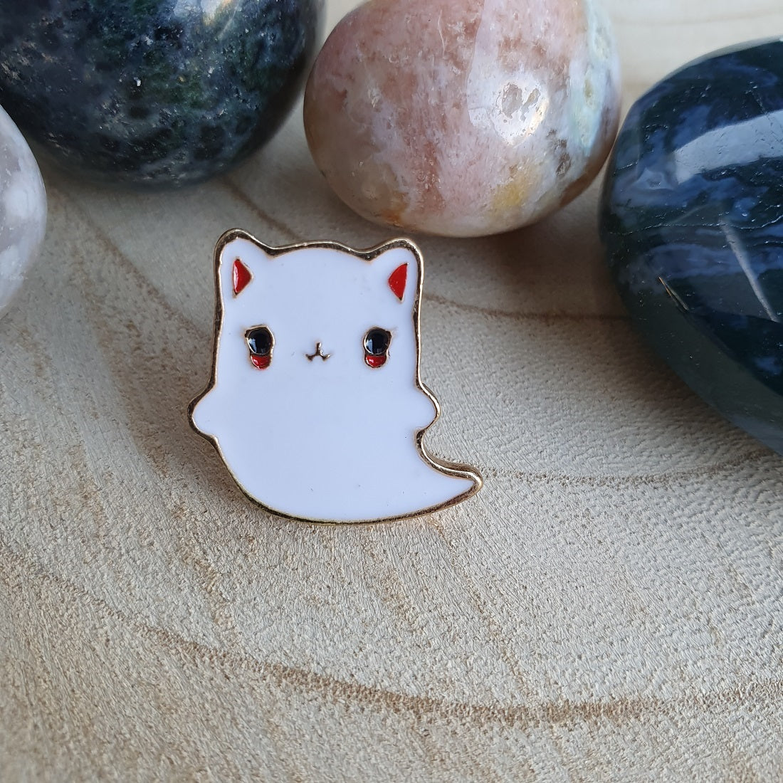 Enamel pin spook katje