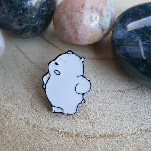 Enamel pin witte beertje