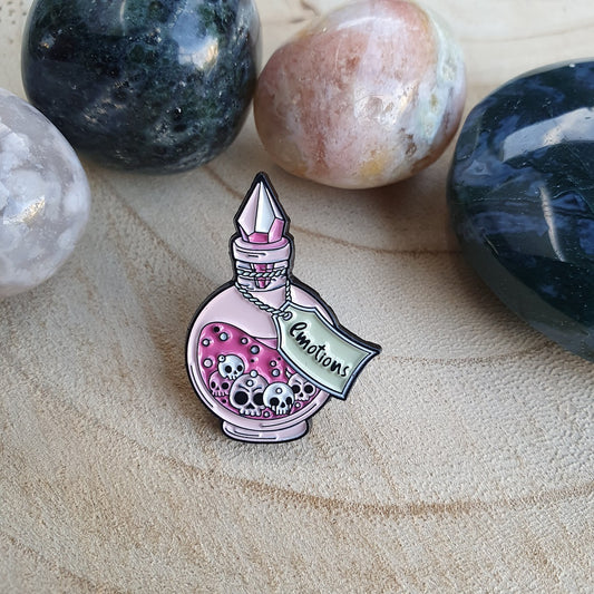 Enamel pin flesje emotions drankje