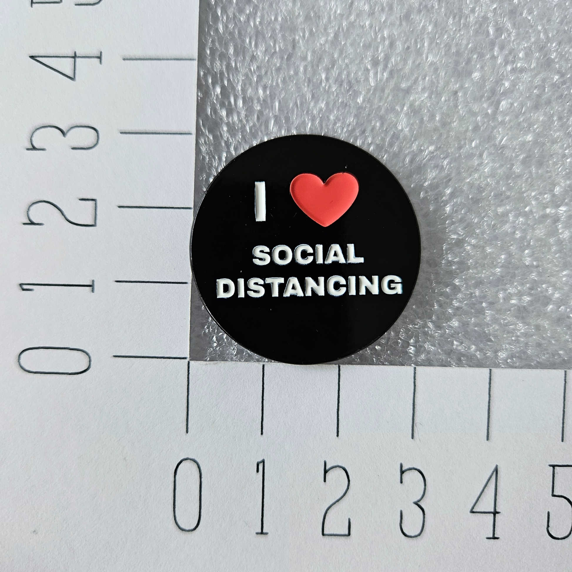 I love social distancing enamel pin anti social