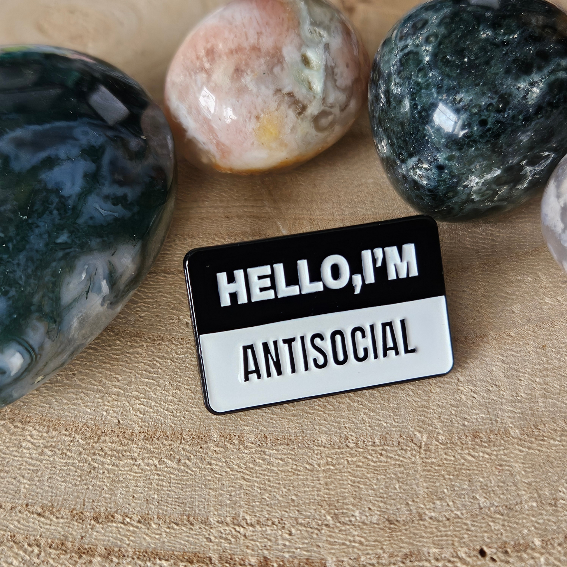 Enamel pin Hallo I'm antisocial