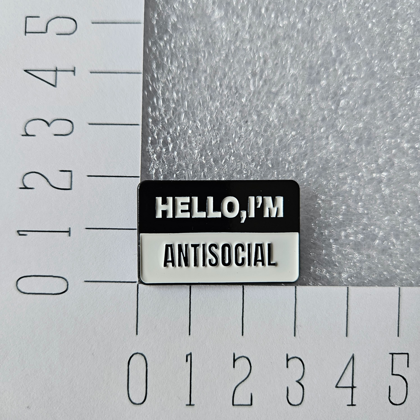 Hallo I'm antisocial enamel pin