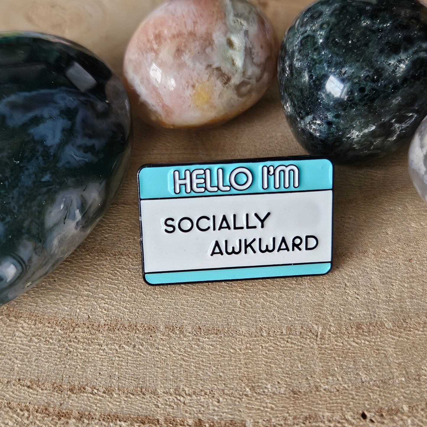 Enamel pin hello i'm socially awkward