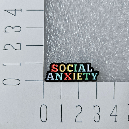 Social anxiety enamel pin