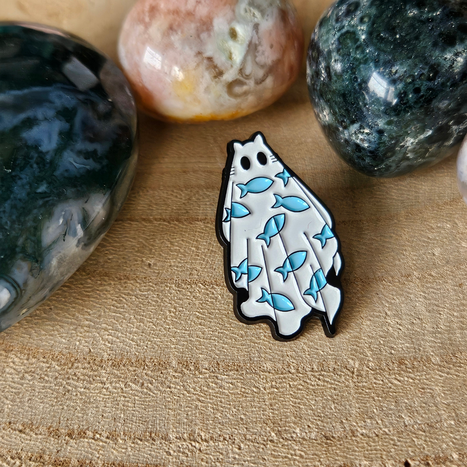 Enamel pin Spook met vissen