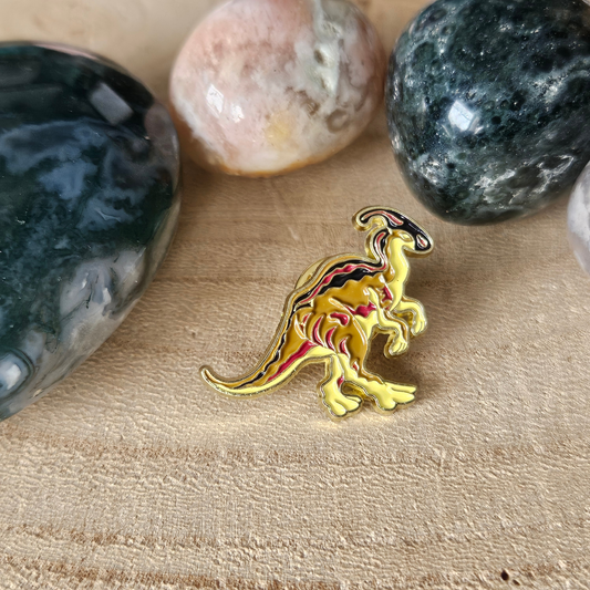 Enamel pin Dino Parasaurolophus 