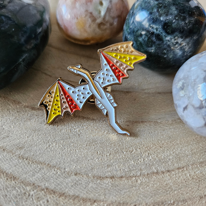 Enamel pin - Geel/rode draak