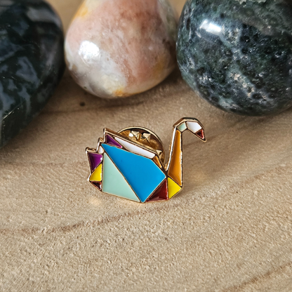 Enamel pin - Origami zwaan