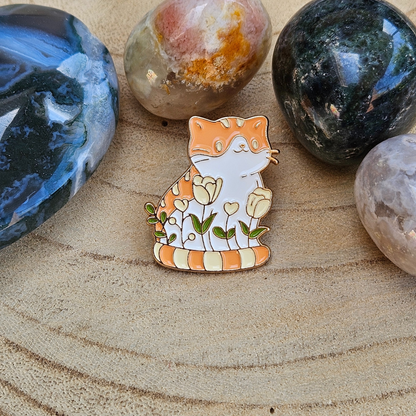 Enamel pin - Kat met planten