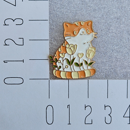 Enamel pin - Kat met planten