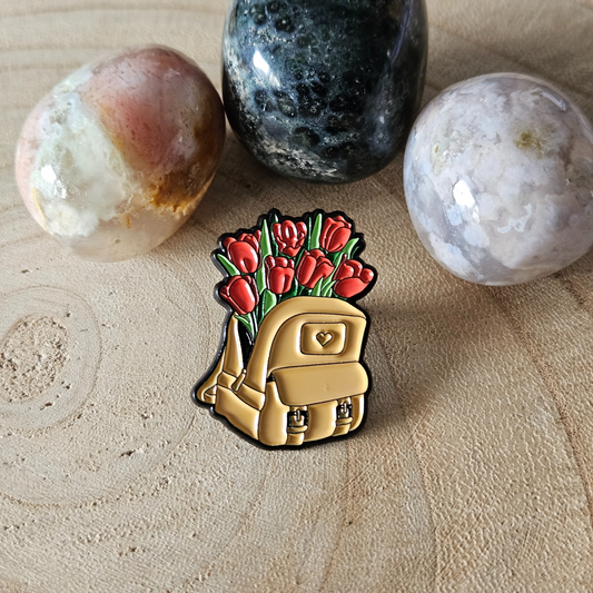 Enamel pin - Rugzak met tulpen