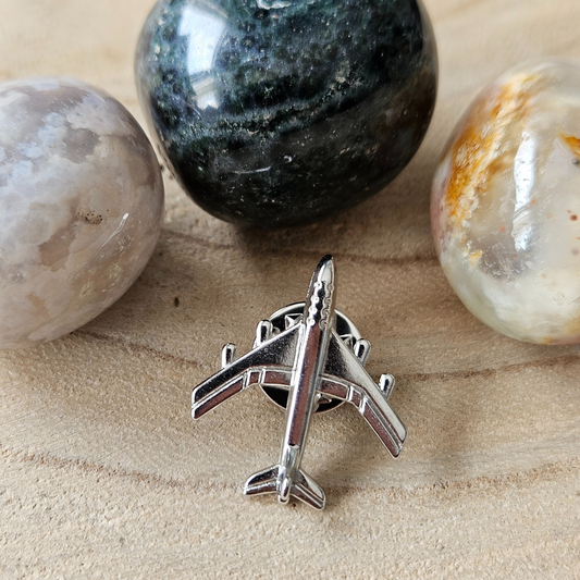 Enamel pin - Vliegtuig zilverlook