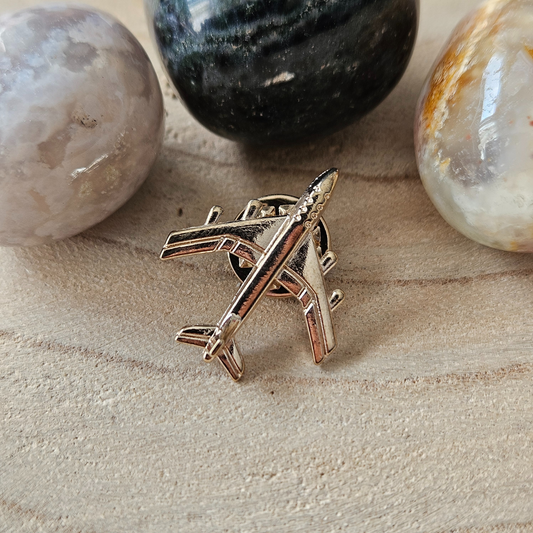 Enamel pin - Vliegtuig goudlook