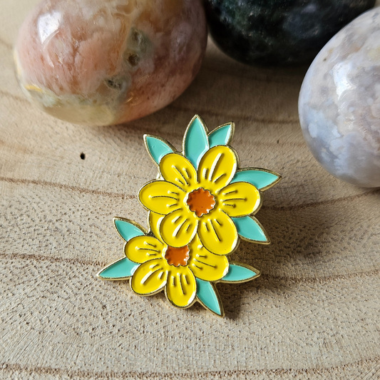Enamel pin - Gele bloemen