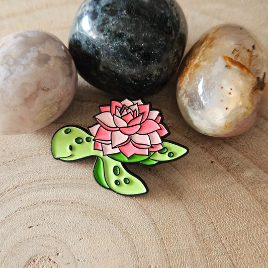 Enamel pin - Schildpad met bloemen