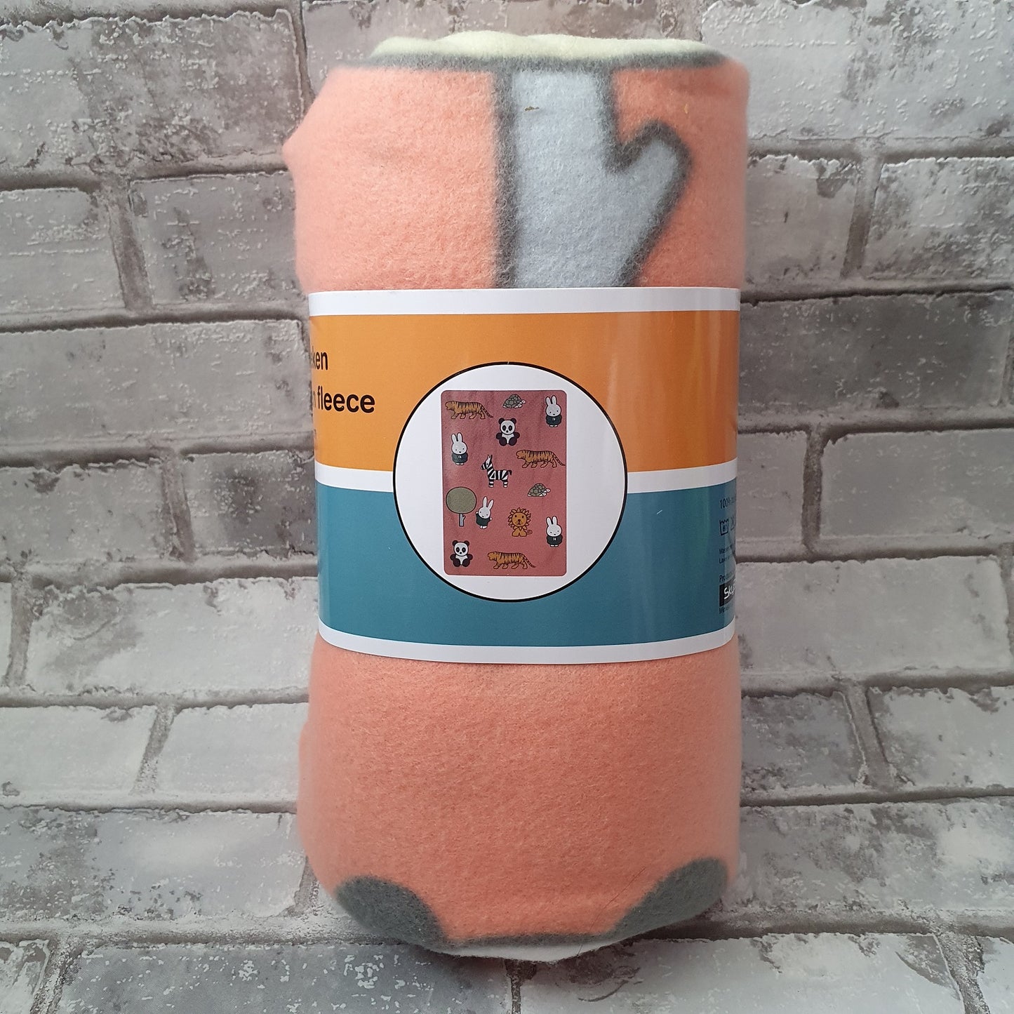 Fleece deken roze - konijntje
