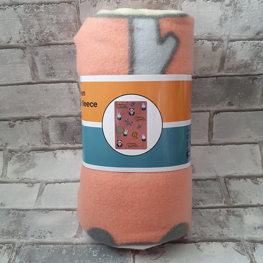 Fleece deken roze - konijntje