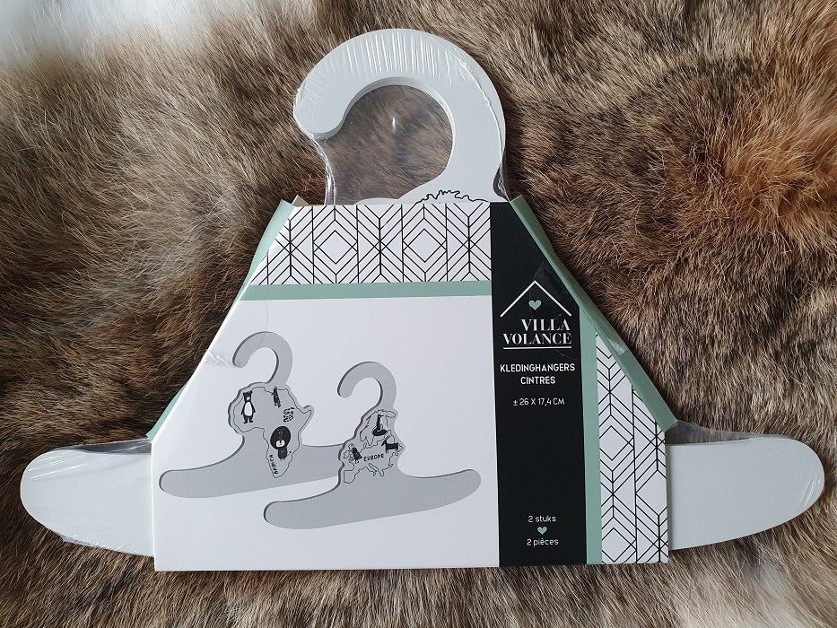 Kledinghangers - Landen en dieren - Kinderkamer - 2 stuks