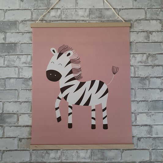 Textiel poster - Zebra- 46 x 56 cm