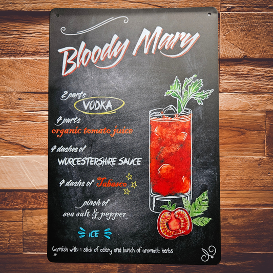 Metalen wandbord - A4 - Bloody Mary