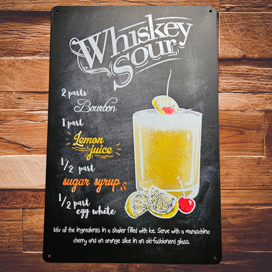 Metalen wandbord - A4 - Whiskey sour