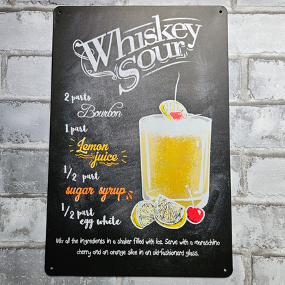 Metalen wandbord - A4 - Whiskey sour