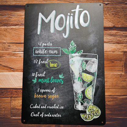 Metalen wandbord - A4 - Mojito