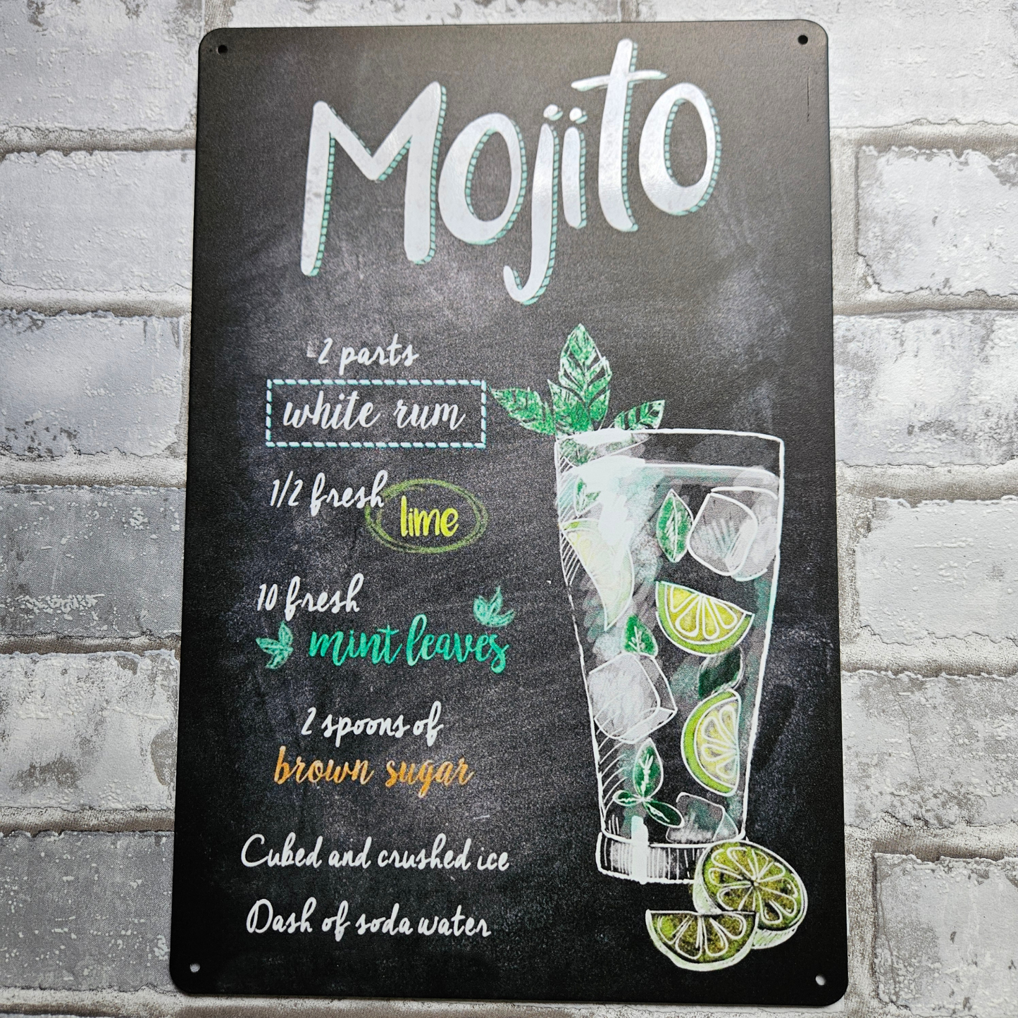 Metalen wandbord - A4 - Mojito