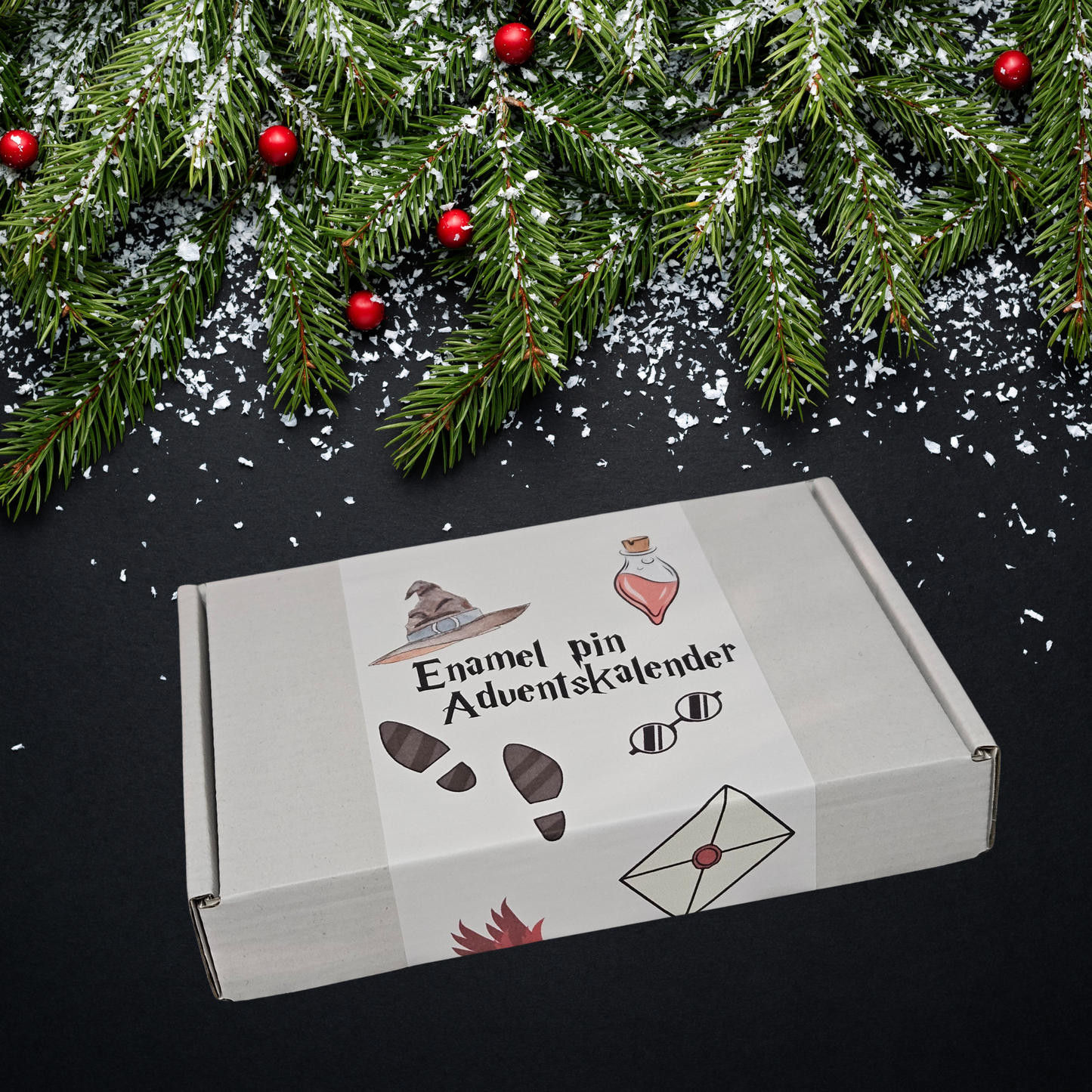 Enamel pin adventskalender - 6 stuks - Tovenaarsschool