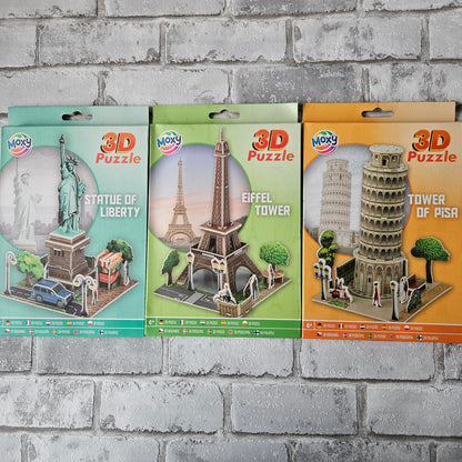 3D foam puzzels gebouwen bundel - Vrijheidsbeeld, Eiffeltoren en Toren van Pisa