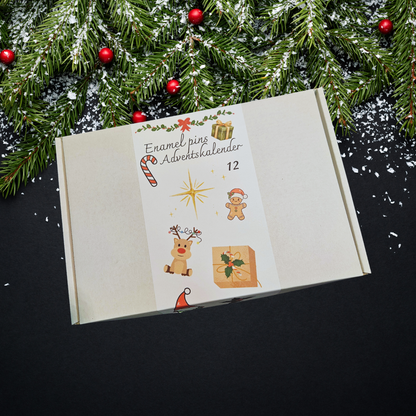 Enamel pin adventskalender - 12 stuks