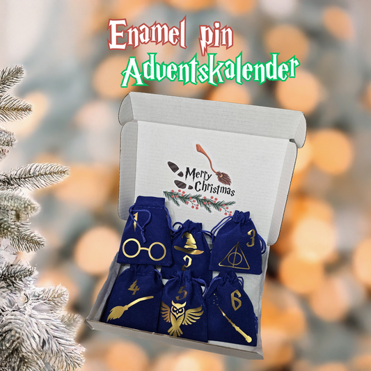 Enamel pin adventskalender - 6 stuks - Tovenaarsschool