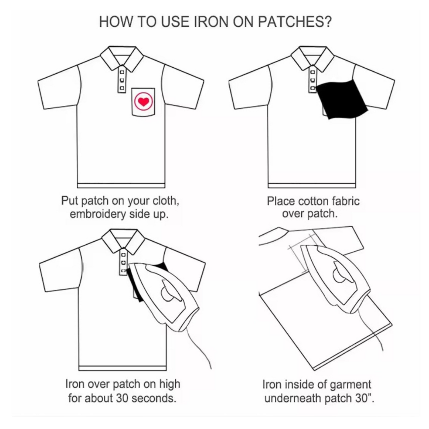 Strijk embleem - Iron on Patch - Roze hart