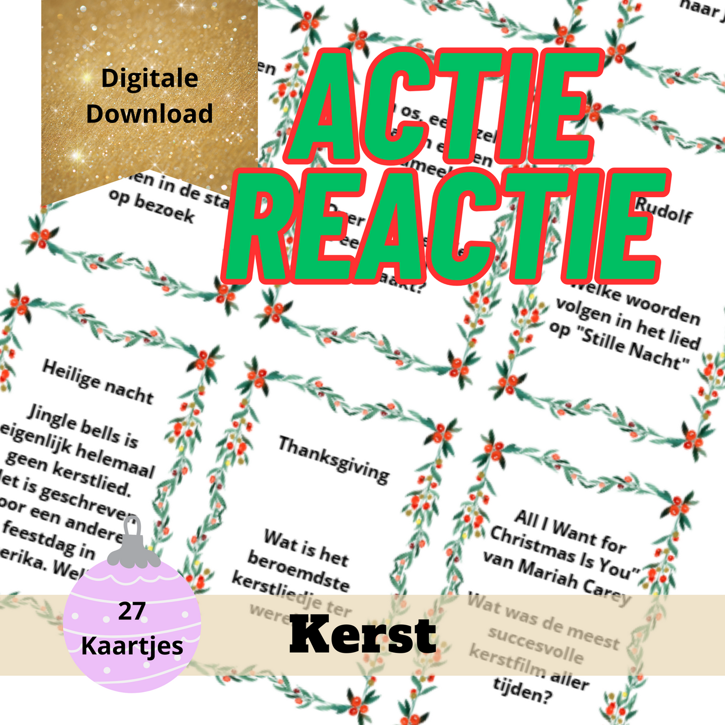 Actie reactie spel - Kerst - Hobby en meer  
