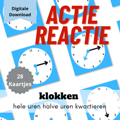Actie reactie spel - Klokken - Hobby en meer  