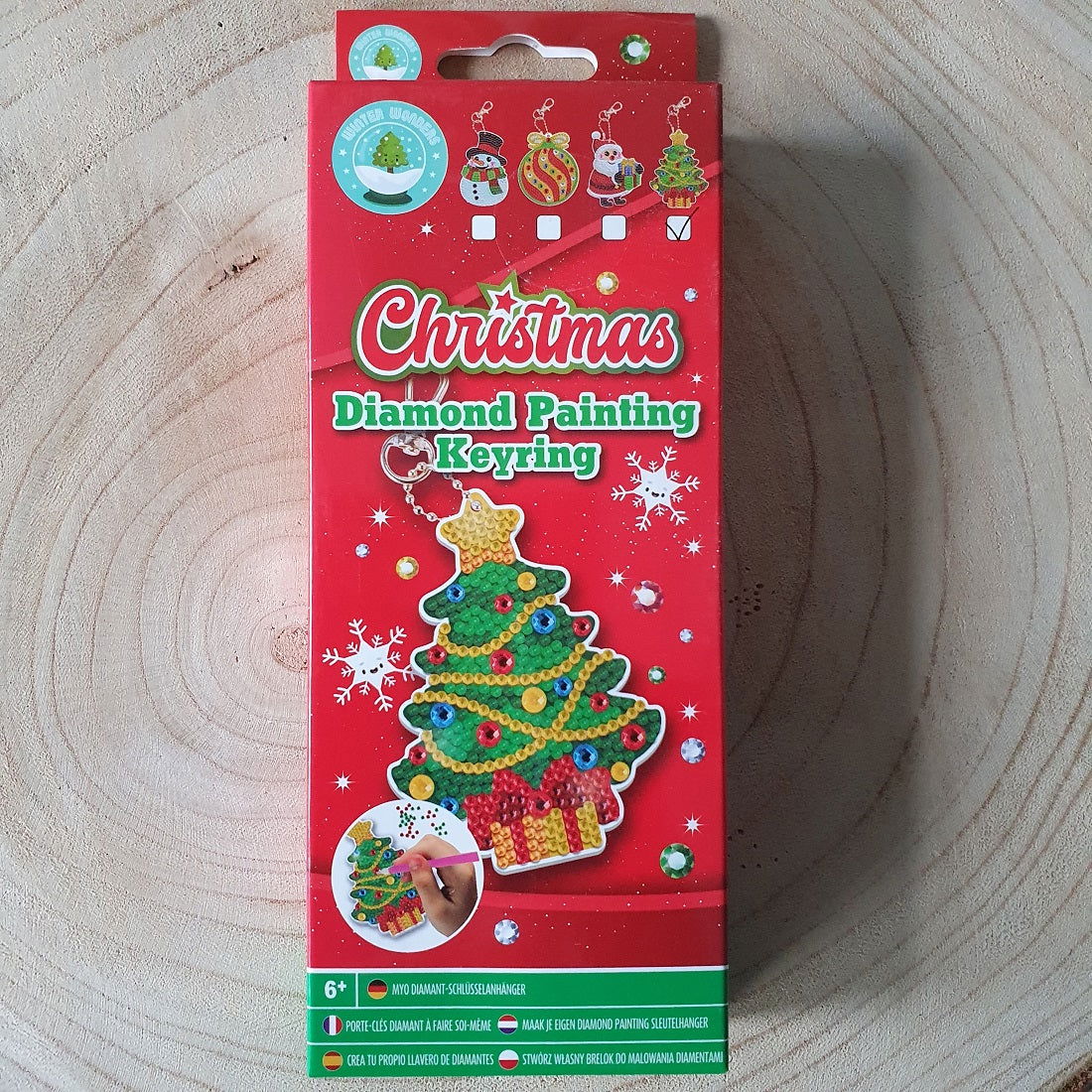 Diamond painting - Sleutelhanger Kerstboom- Ronde steentjes - Hobby en meer  