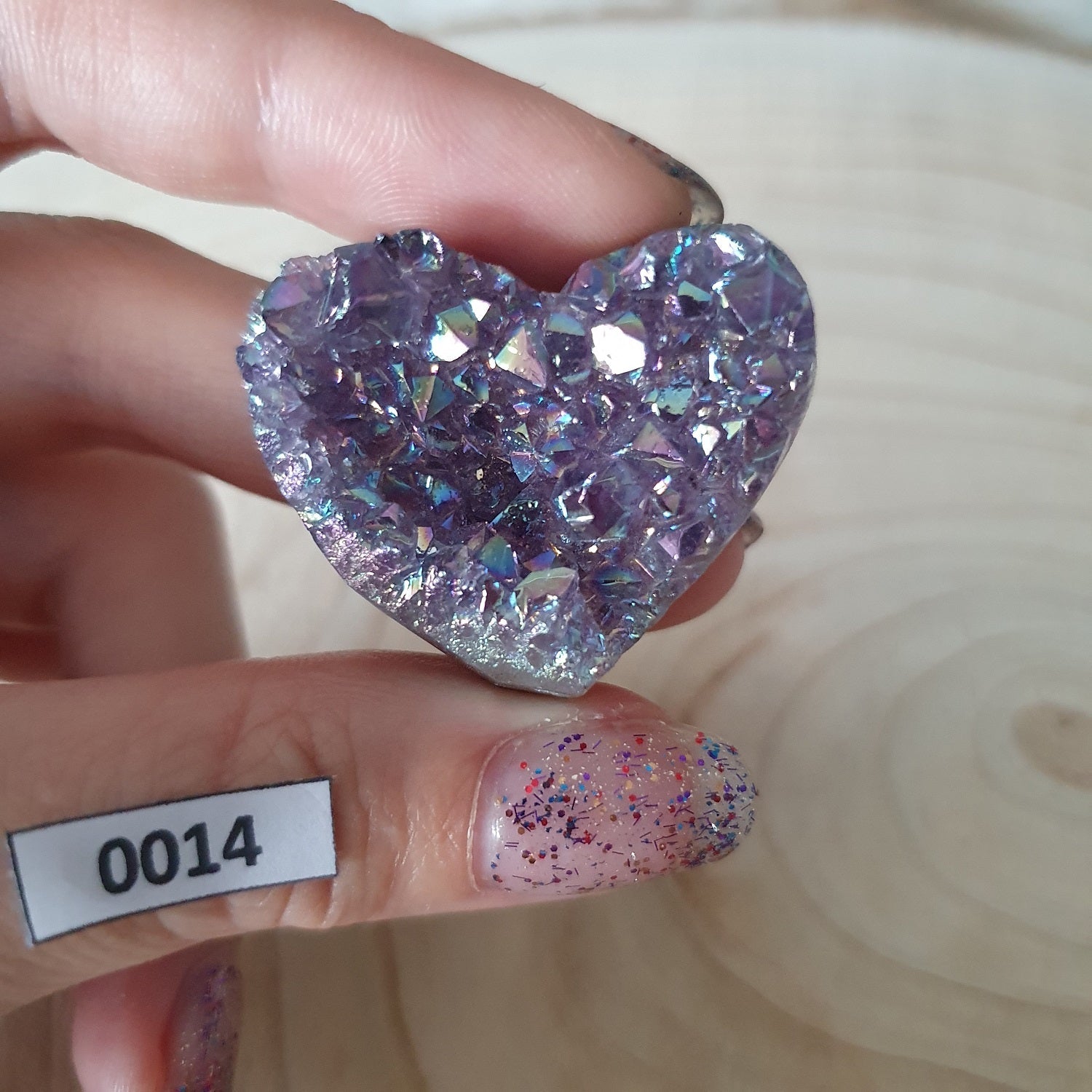 Edelsteen - Amethist cluster hart #0014 - Hobby en meer  
