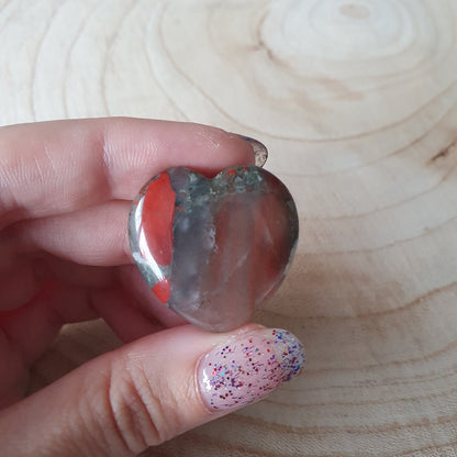 Edelsteen - Bloedsteen hartje - 3cm - Hobby en meer  