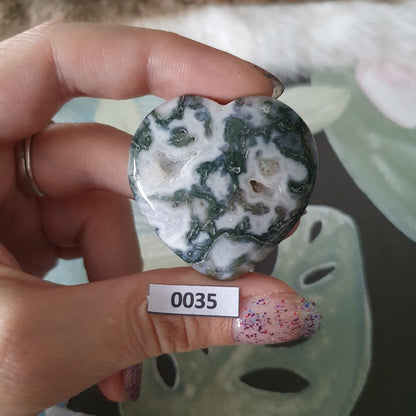 Edelsteen - Mosagaat hart #0035 - Hobby en meer  