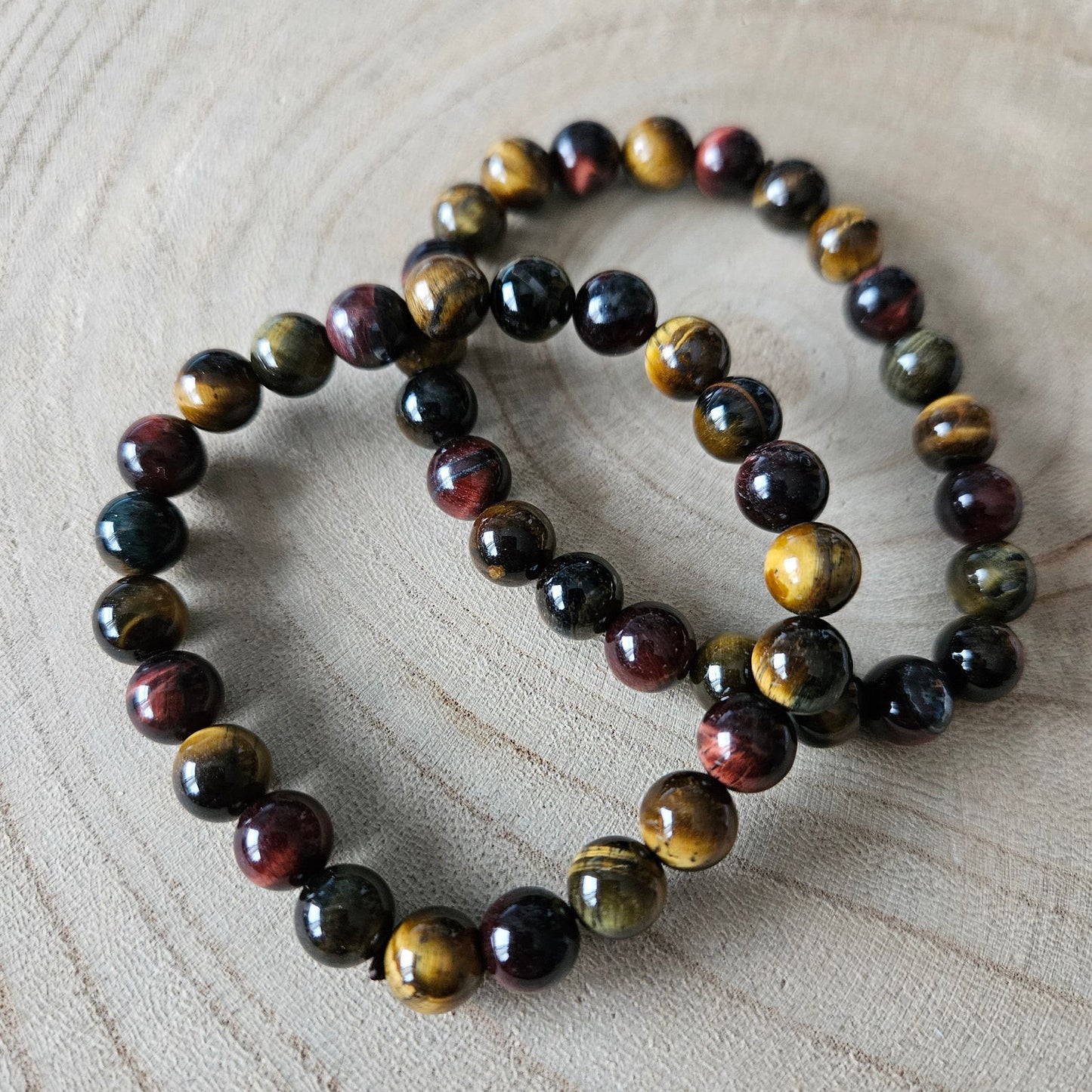 Edelsteen armband - Tijgeroog - 8mm kralen - Hobby en meer  