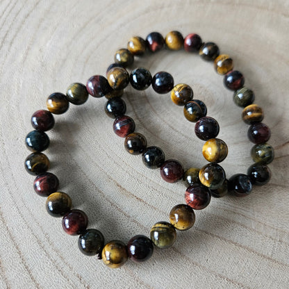 Edelsteen armband - Tijgeroog - 8mm kralen - Hobby en meer  