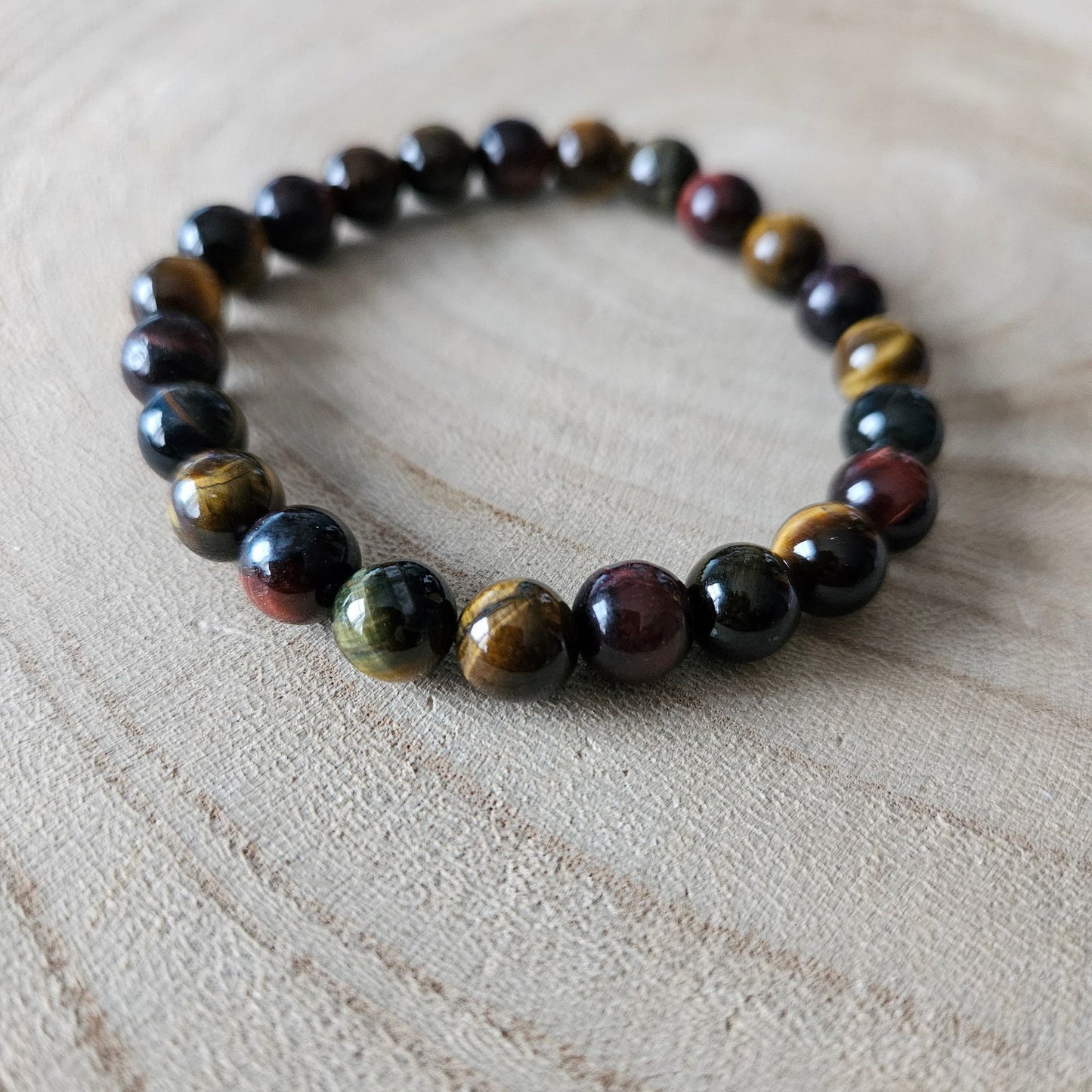 Edelsteen armband - Tijgeroog - 8mm kralen - Hobby en meer  
