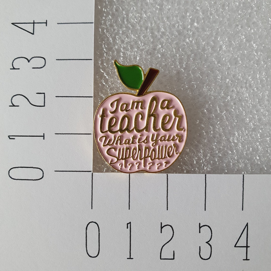 Enamel pin - Appel roze - Teacher - Hobby en meer  