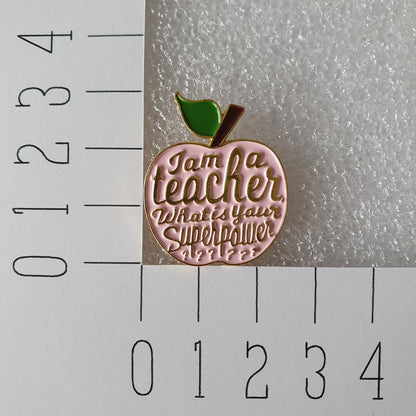 Enamel pin - Appel roze - Teacher - Hobby en meer  