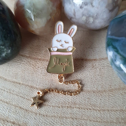 Enamel pin - Konijn in hoed groen - Hobby en meer  