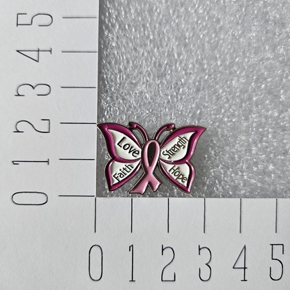 Enamel pin - Pink ribbon vlinder - Hobby en meer  