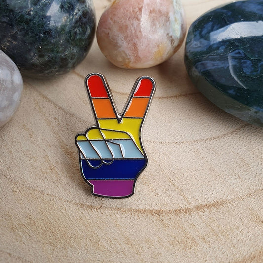 Enamel pin - Regenboog peace - Hobby en meer  