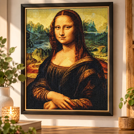 Diamond painting De Mona Lisa - 40 x 50 cm - Ronde steentjes