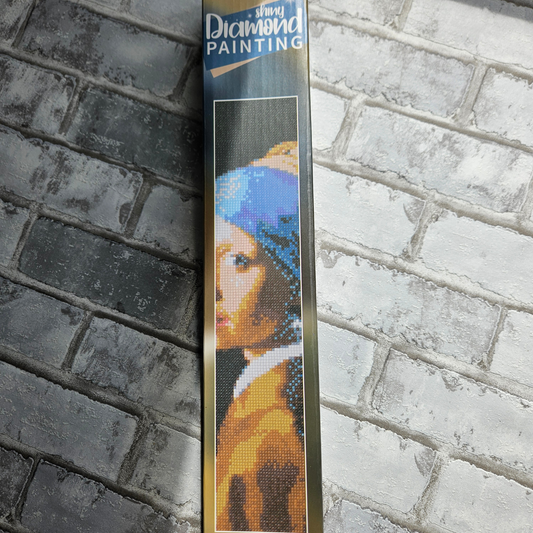 Diamond painting Meisje met de parel - 40 x 50 cm - Ronde steentjes